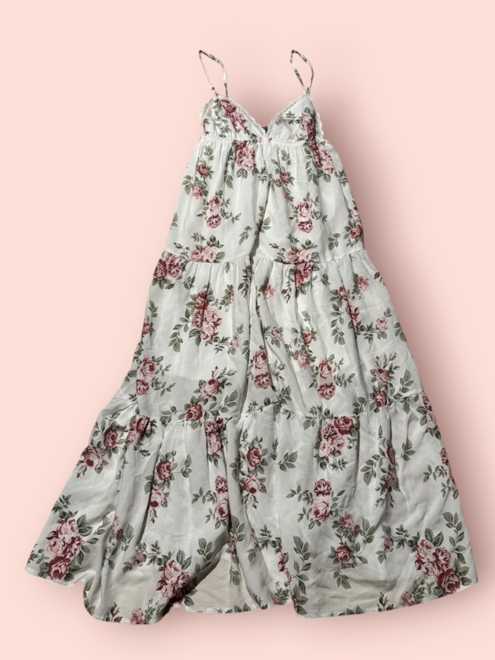 White Floral Tiered Maxi Dress
